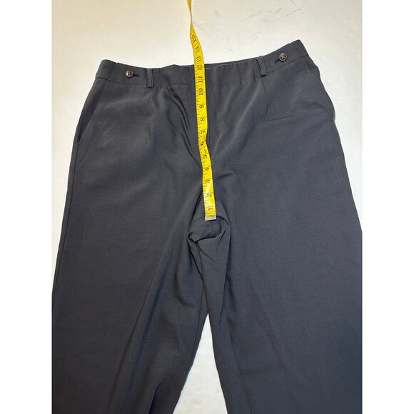 Talbots Women Italian Wool Blend Slate Gray Wide Leg Trouser Pants Size 12 Lined - Picture 4 of 9